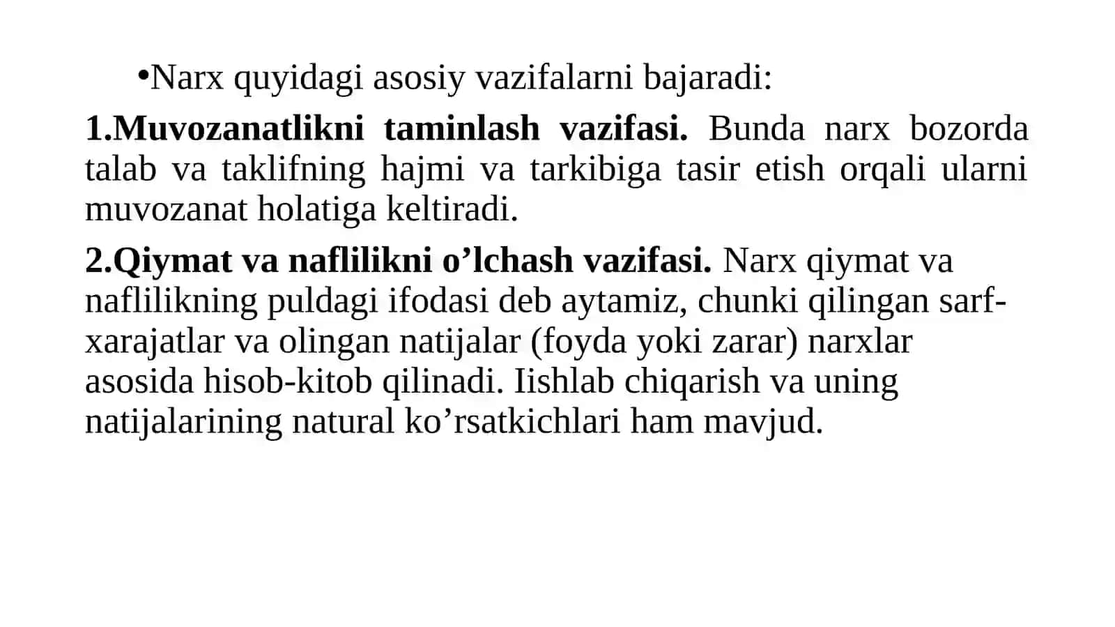 Narxning mohiyati va shakllanish xususiyatlari 3