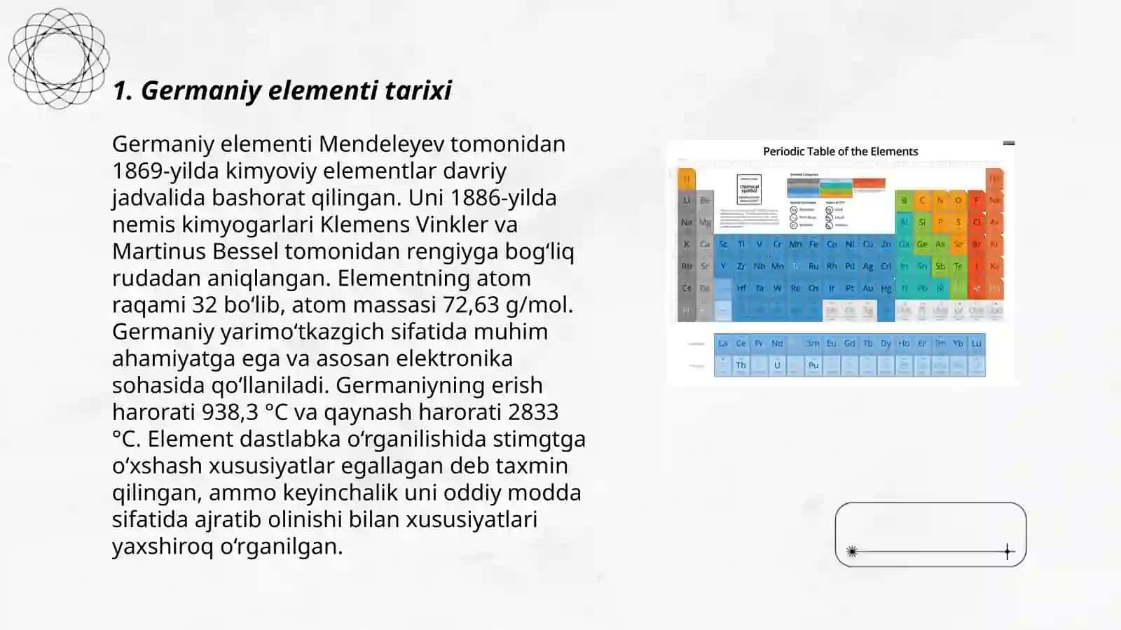 Germaniy elementi olinishi xossalari 3