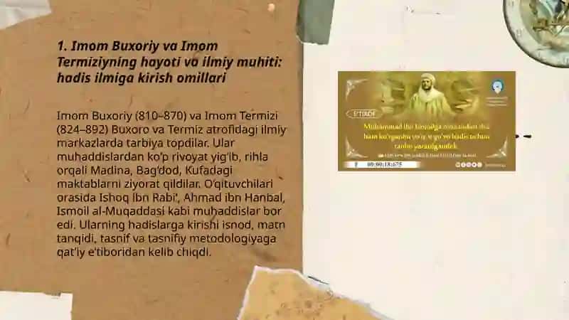 Imom Buxoriy va Imom Termiziyning hadis ilmiga qo'shgan hissalarini qiyosiy tahlili 3