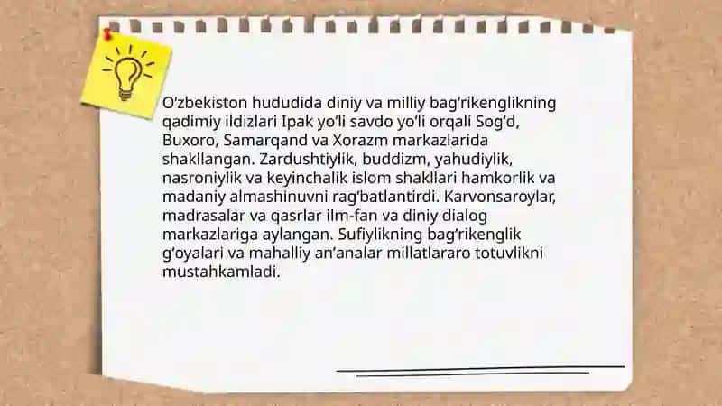 Oʻzbekistonda tolerantlik va millatlararo totuvlikni taʼminlashning tarixiy ildizi va demokratik prinsiplar 3
