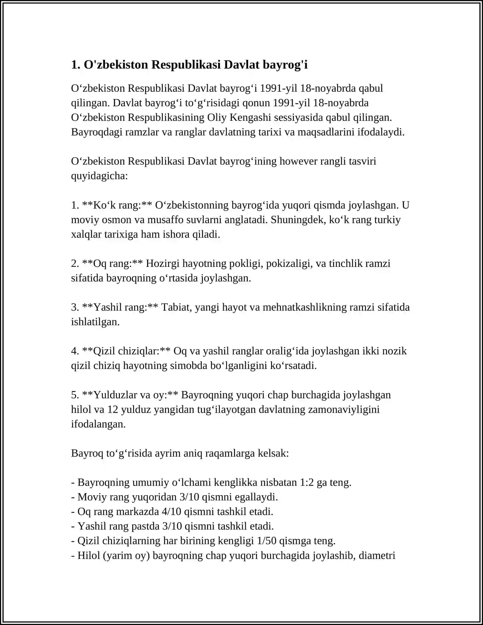 O'ZBEKISTON RESPUBLIKASI DAVLAT RAMZLARI 3