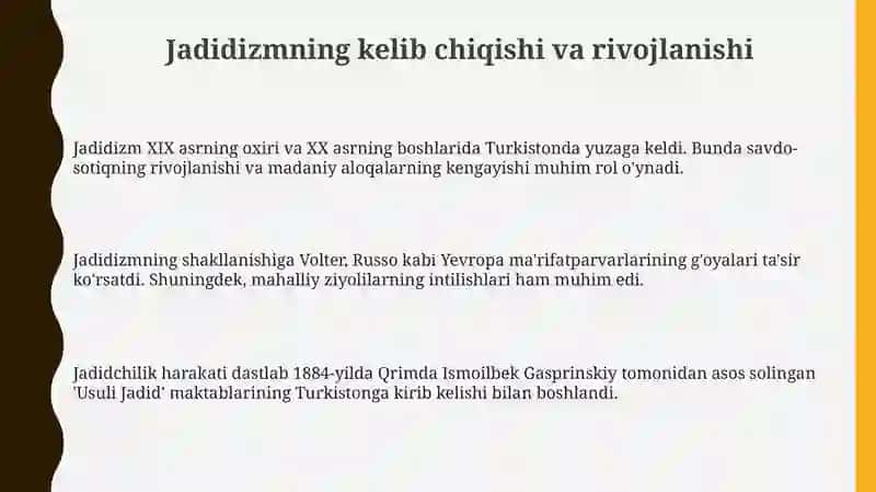 Turkistondajadidchilikvamaʼrifatparvarlikgʻoyalari 3