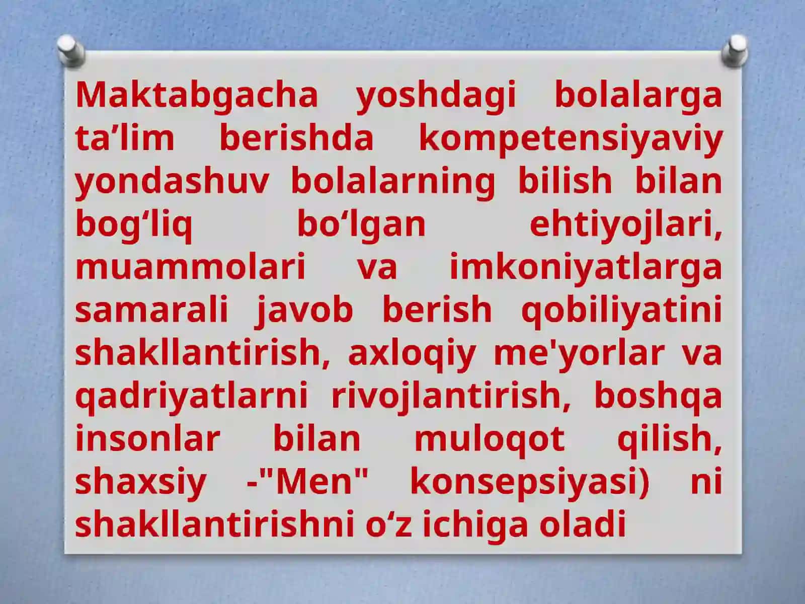 Maktabgachayoshdagi (6-7 yosh) bolaning tayanch kompetensiyalari 3