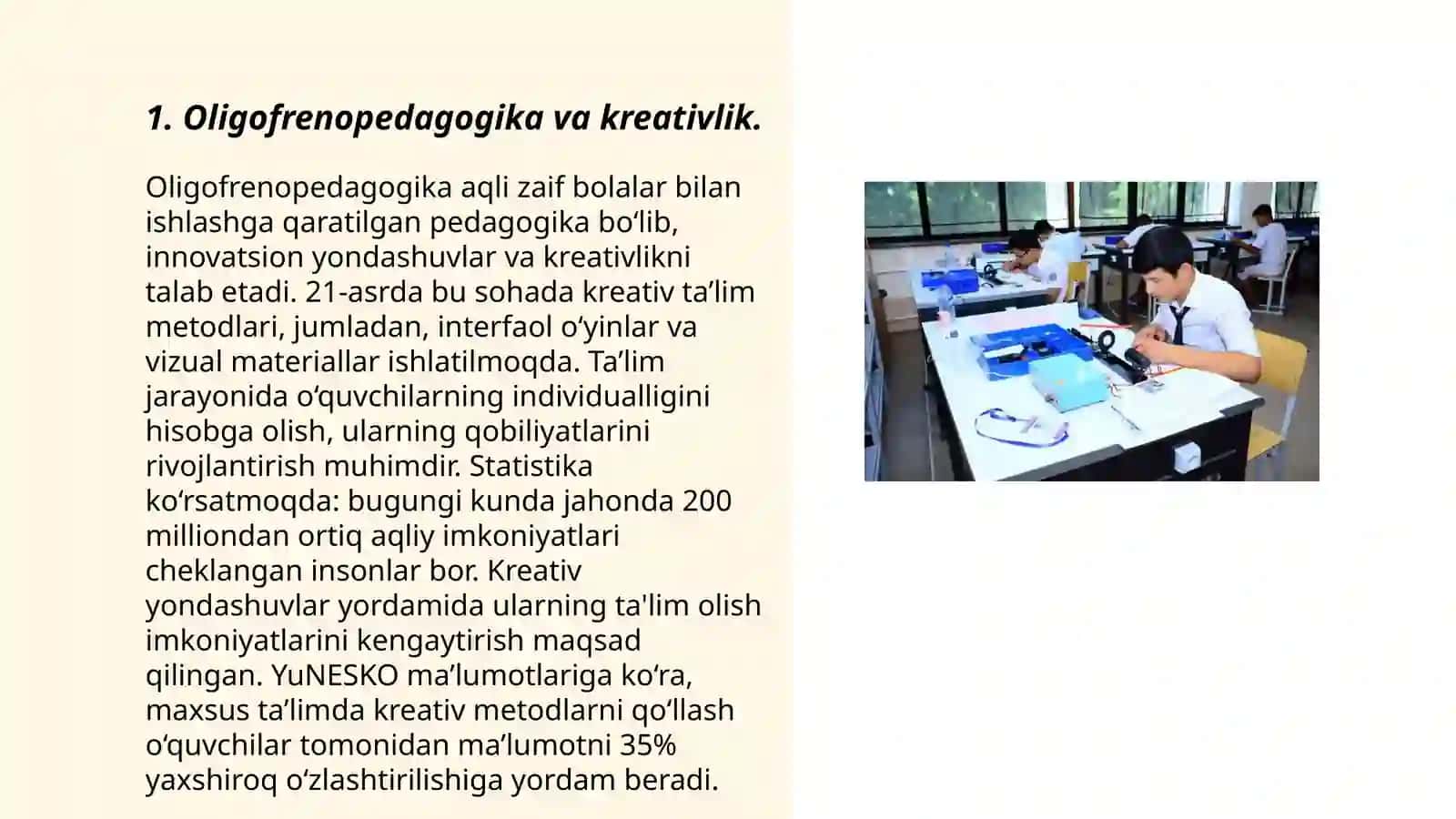 Oligofrenopedagogning o'z ish faoliyatiga ijodiy yondashuvi 3