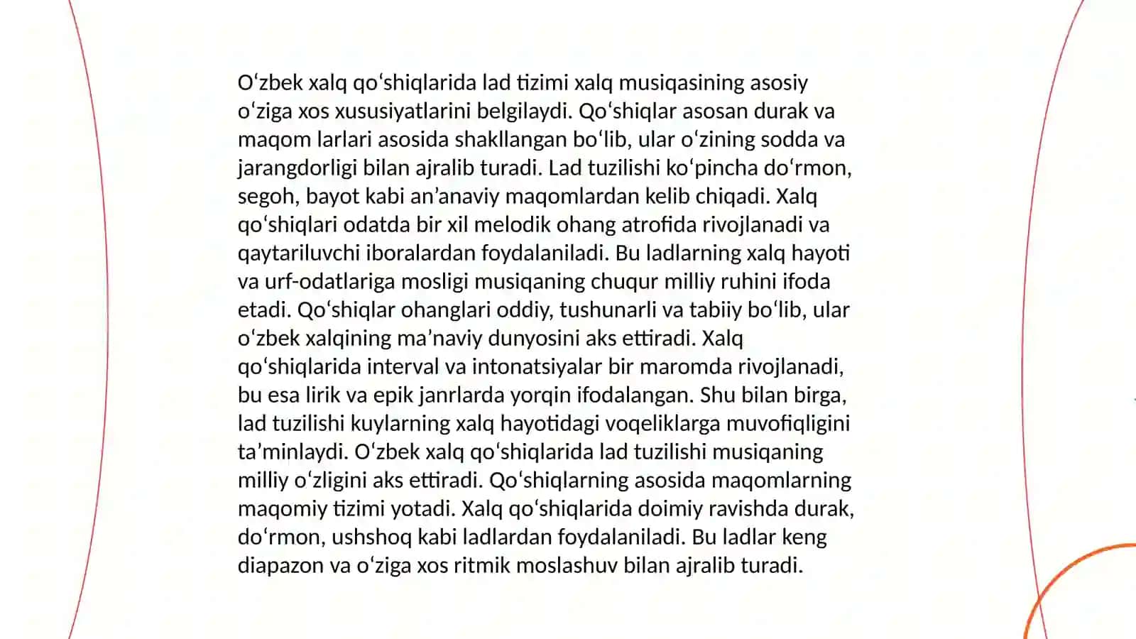 O'zbek xalq qo'shiqlarining lad tuzilishi variantliligi invariantliligi 3