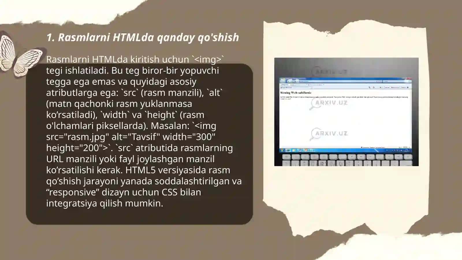 HTML tilida rasmlar hosil qilish teglari 3