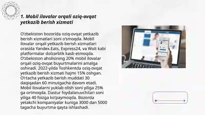 Mobil ilovalar orqali oziq-ovqat yetkazib berish xizmati 3
