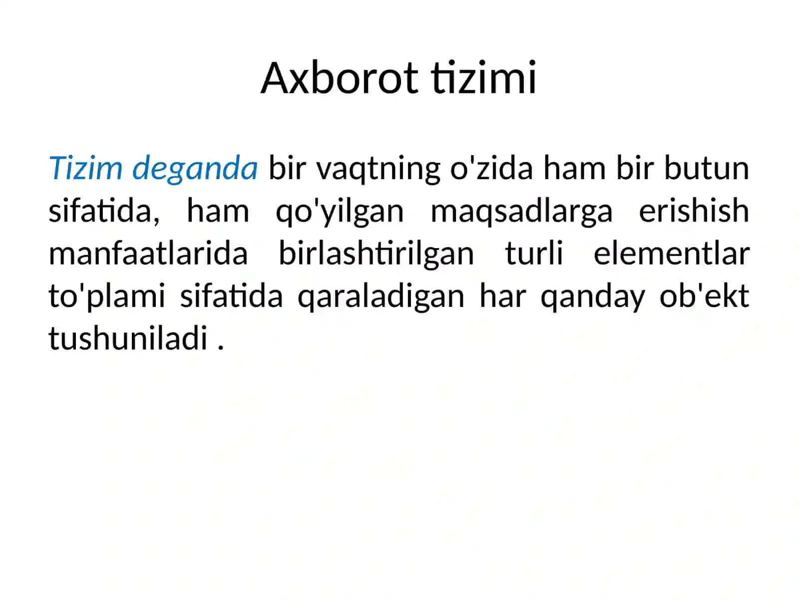 Axborot tizimlari 3