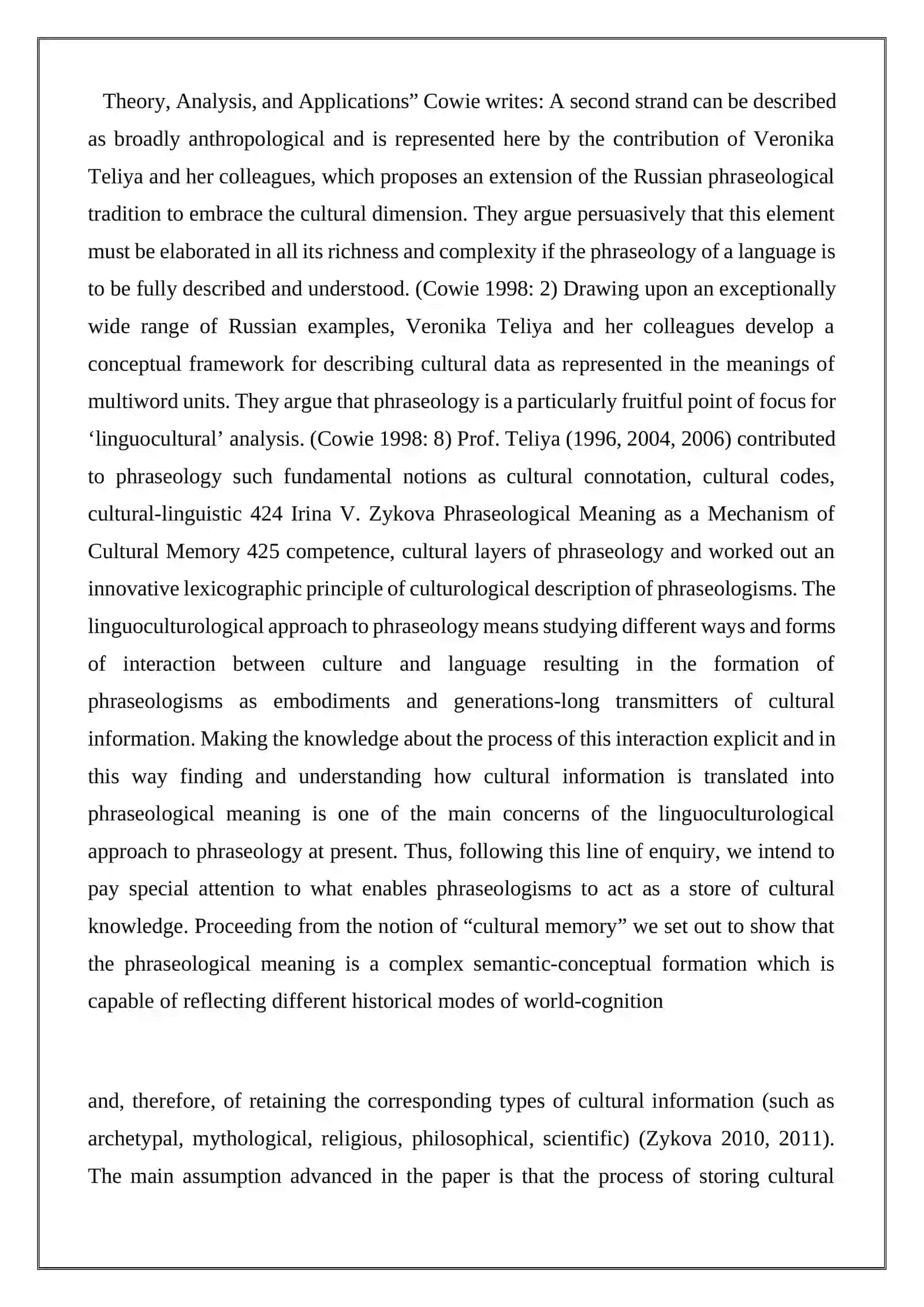 Phraseological Meaning as a Mechanism of Cultural Memory 3