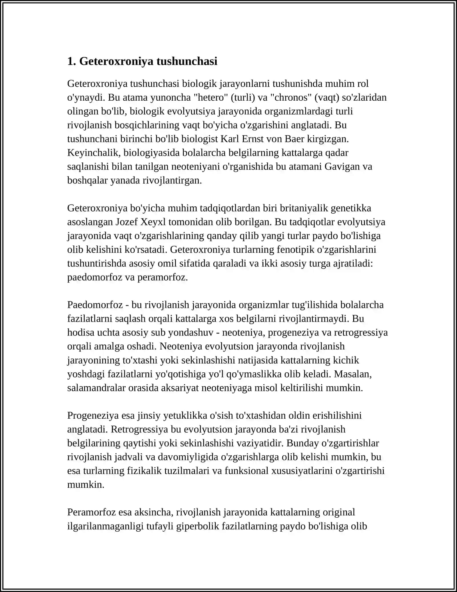 OʻSISH VA RIVOJLANISH GETEROXRONIYASINI JADVAL VA SXEMALAR TARZIDA OʻRGANIB CHIQISH 3