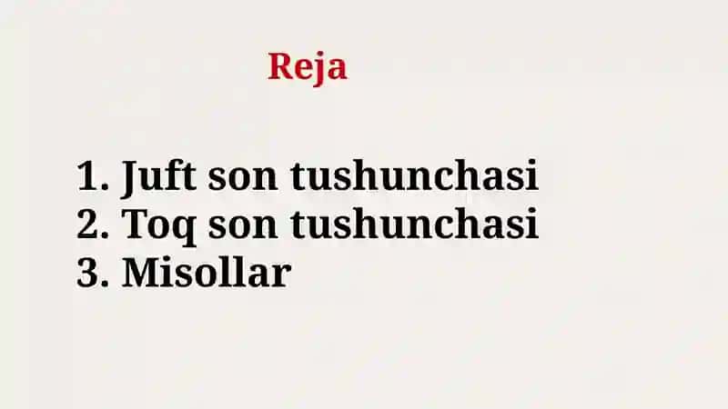 Juft va toq sonlar 3