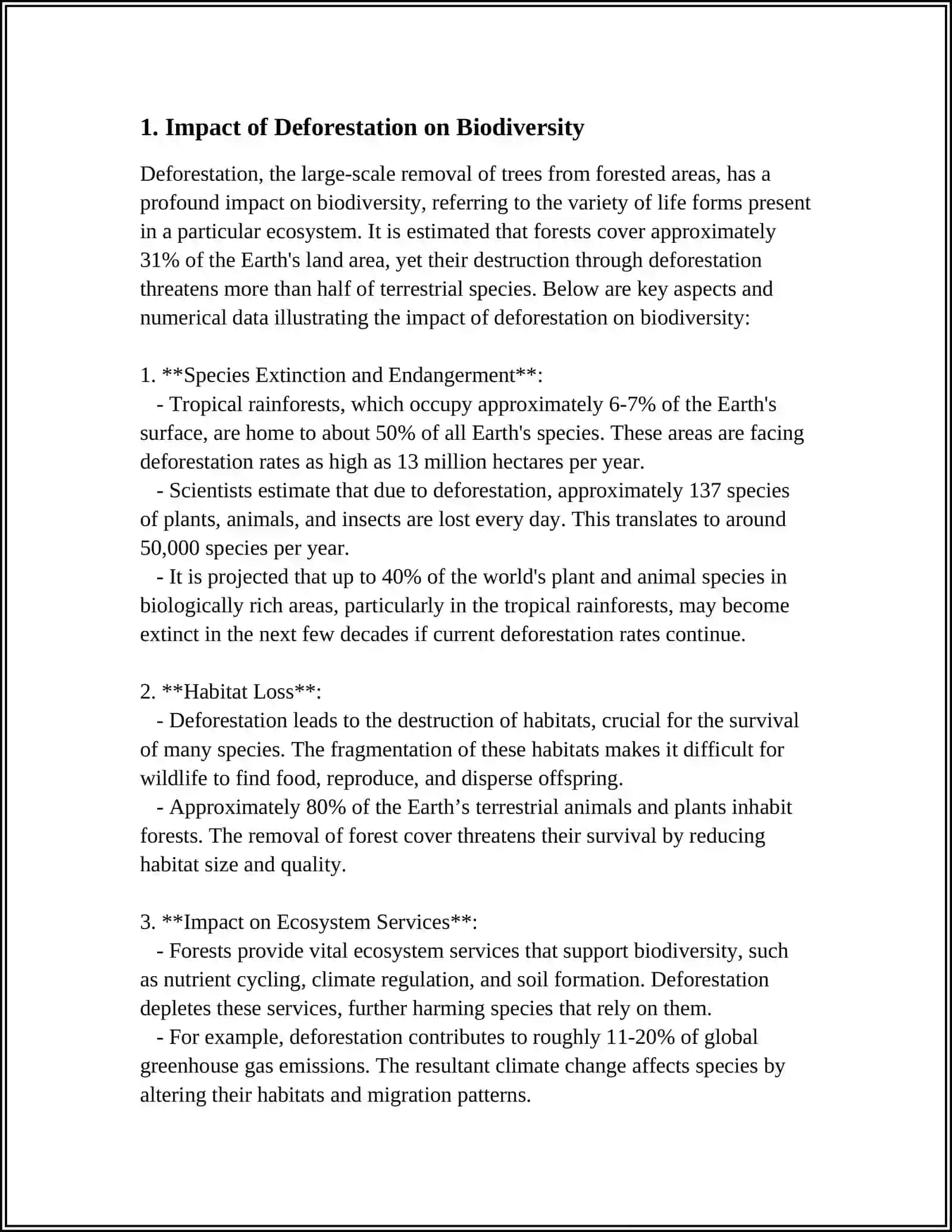 Impact of Deforestation on Biodiversity 3