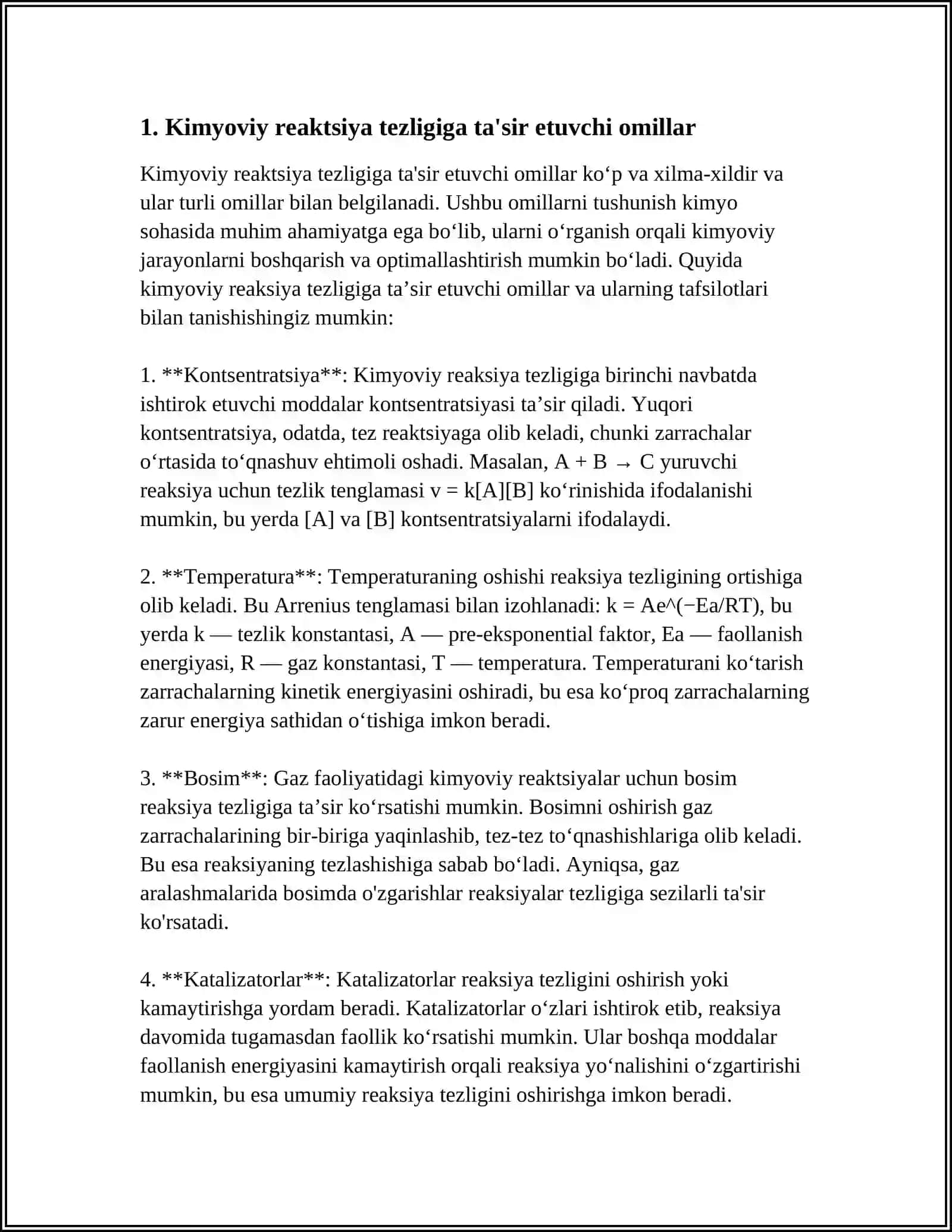 KIMYOVIY REAKSIYA TEZLIGI 3