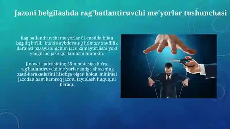 Jazo tayinlashda ragʻbatlantiruvchi normalar tushunchasi 3