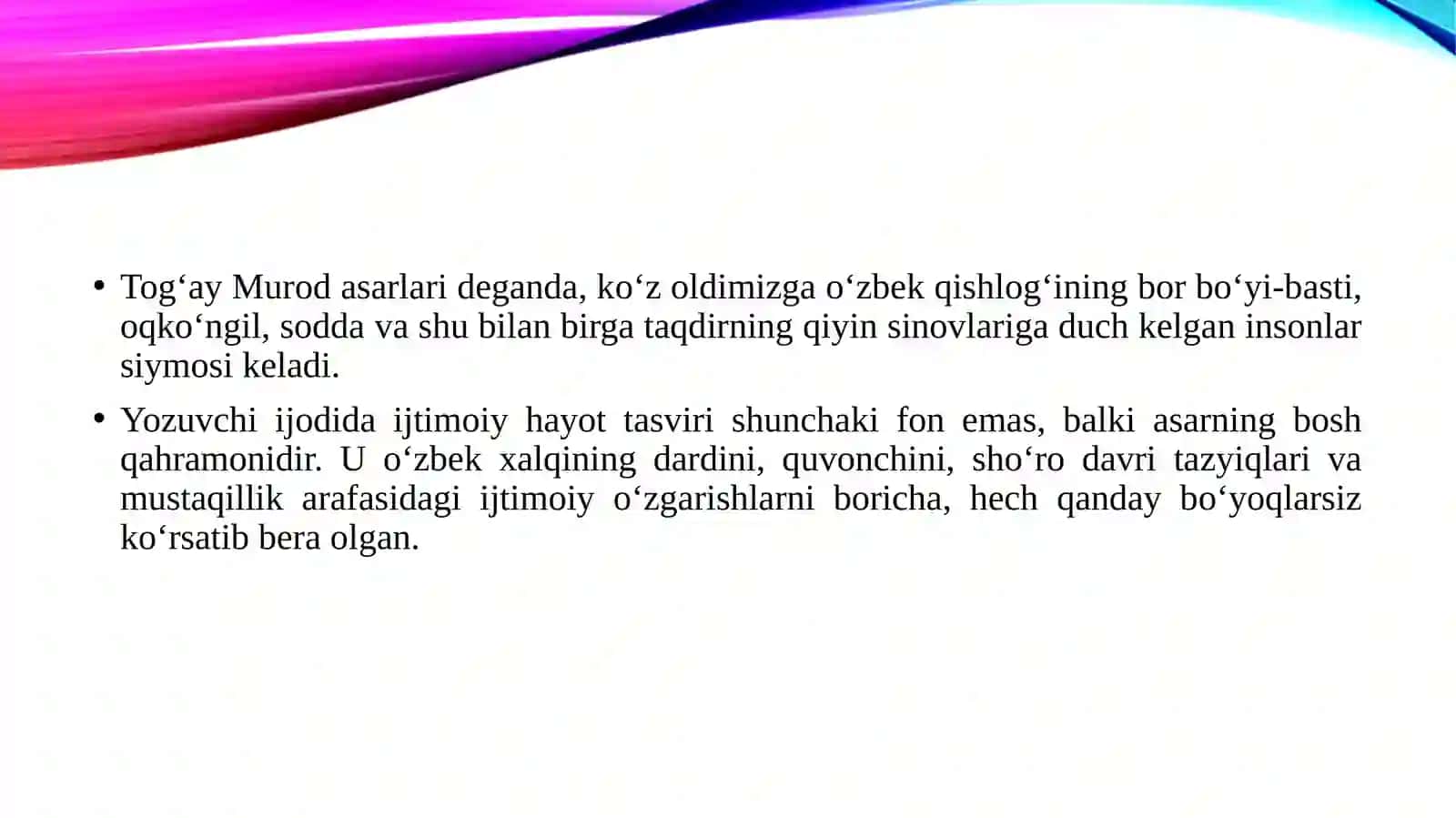 Tog‘ay Murod hikoyalarida ijtimoiy hayot tasviri 3