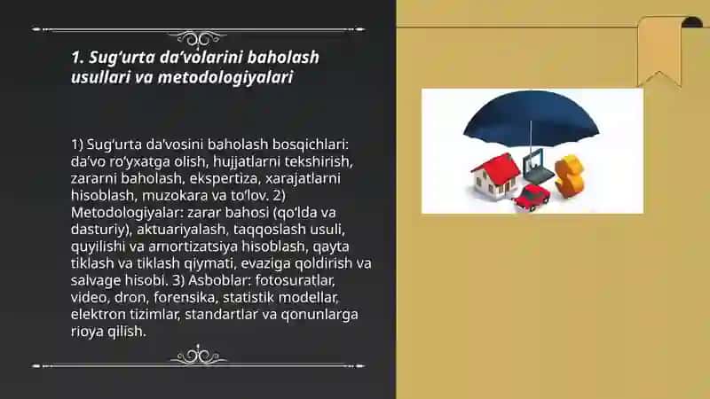 Sugʻurta sohasida professional baholovchilar faoliyati 3