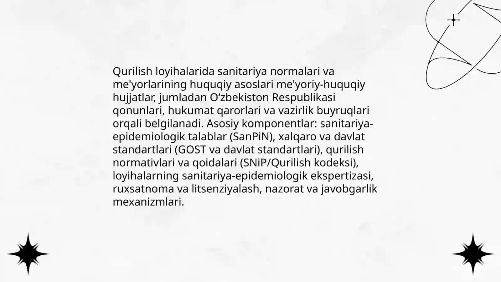 Qurilish loyihalarida sanitariya talablarining aks etilishi 3