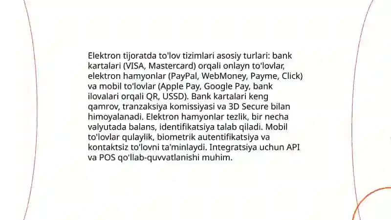 Elektron tijoratda to'lov tizimlari va tranzaksiyalarni boshqarish 3