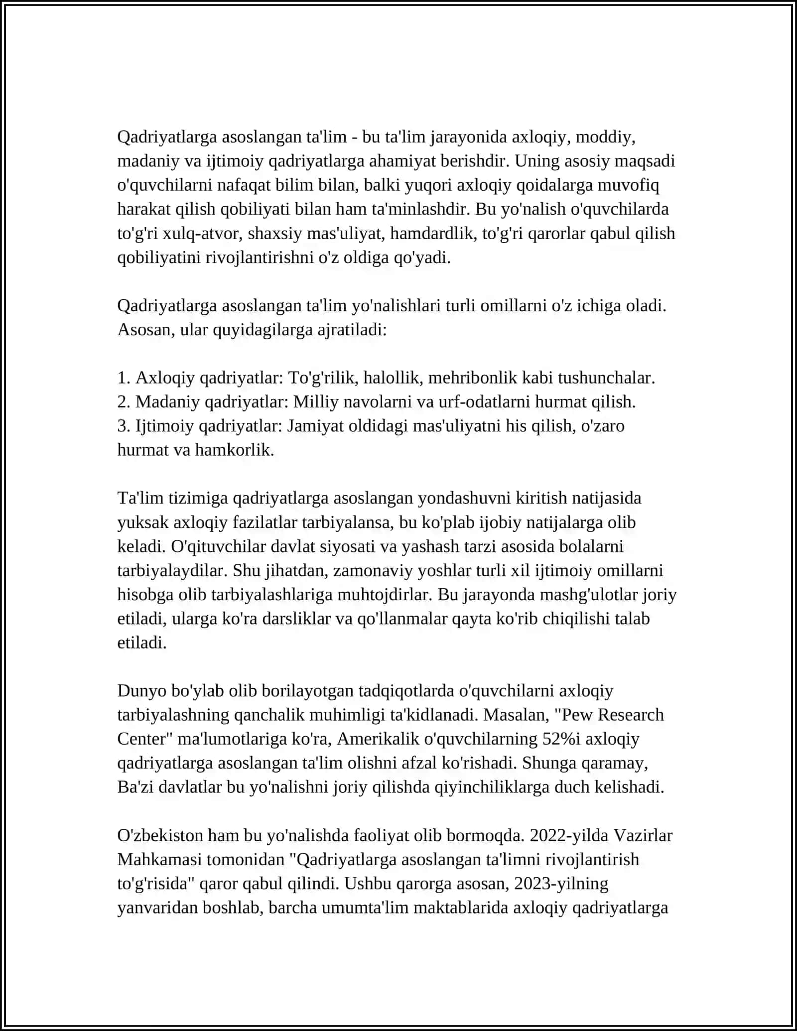 KELAJAK O‘QITUVCHILARIDA QADRIYATLI MUNOSABATLAR SHAKLLANISHINING PSIXOLOGIK XUSUSIYATLARI 3