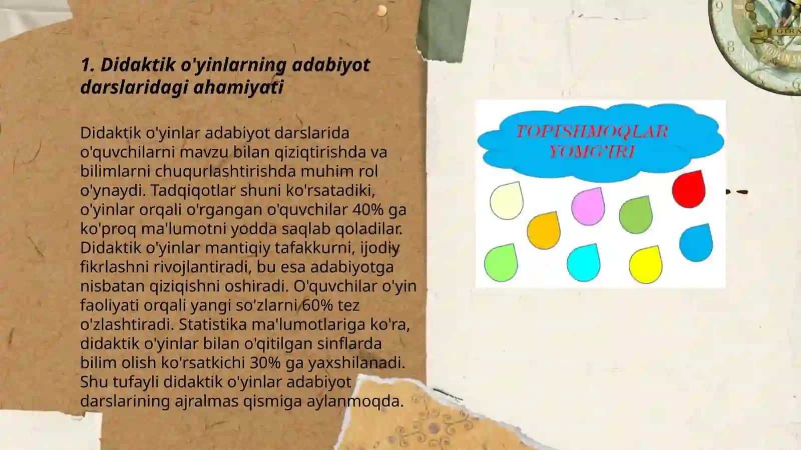Didaktik o'yinlarning adabiyot darslaridagi ahamiyati 3