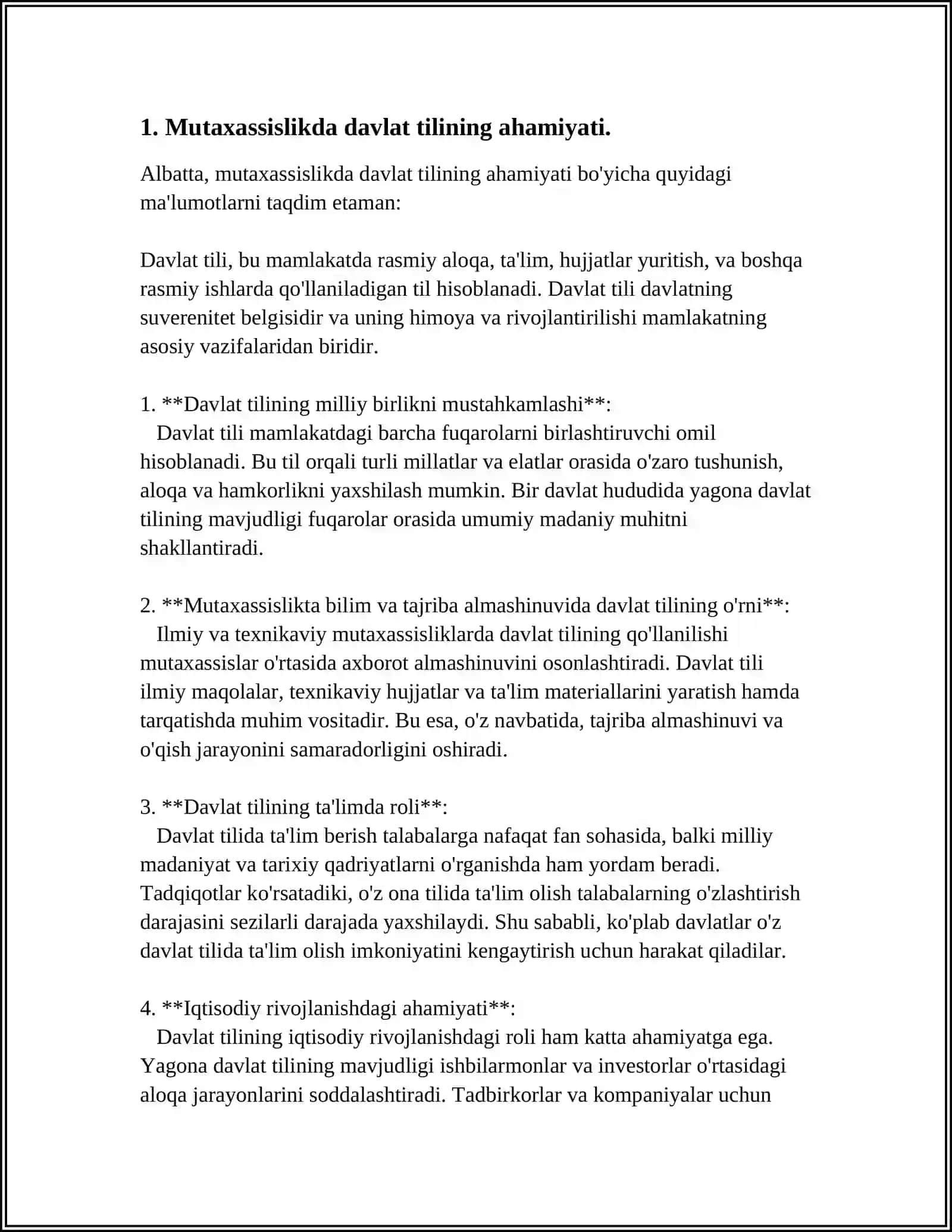 MUSTAQIL ISH: “MUTAXASSIS VA DAVLAT TILI” MAVZUSINI “NIMA UCHUN?” GRAFIK ORGANAYZERI ASOSIDA OCHIB BERISH 3