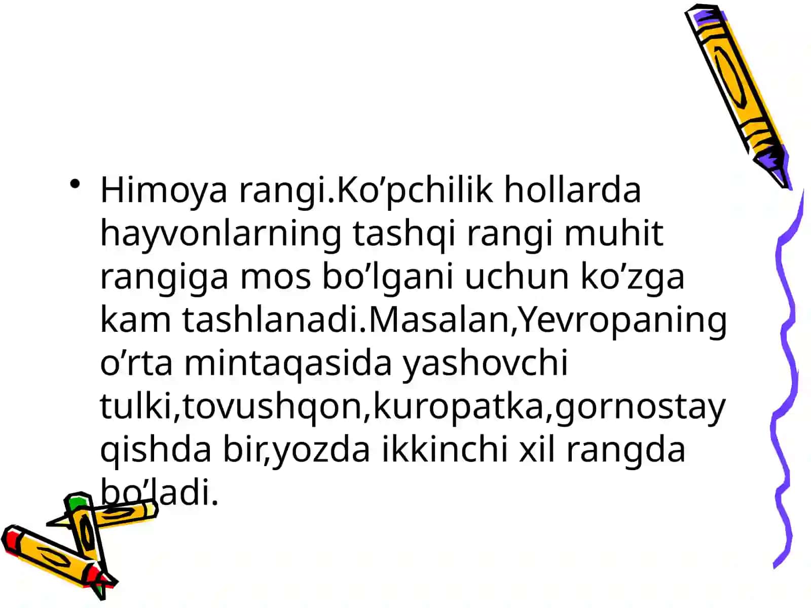 Organik olamdagi moslanishlar 3