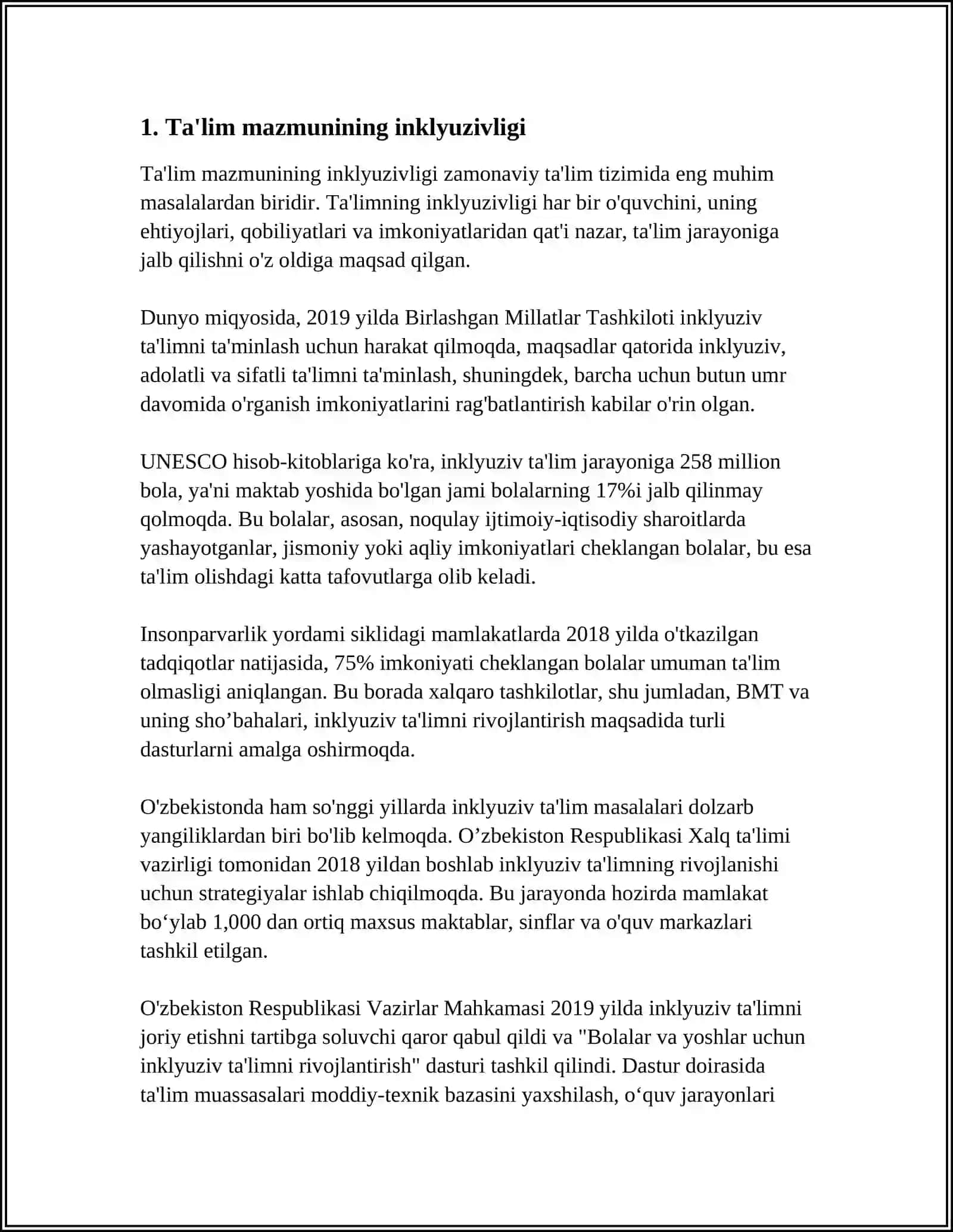 INKLYUZIV TA'LIM KURSINING PREDMETI, OBYEKTI, TAMOYILLARI MAQSAD VA VAZIFALARI 3