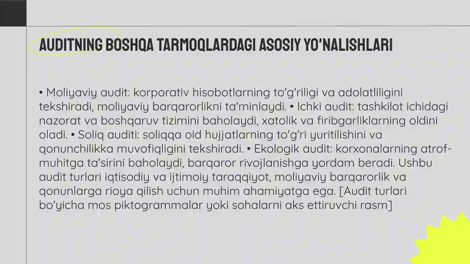 Auditning Boshqa Tarmoqlardagi Asosiy Yo'nalishlari 3