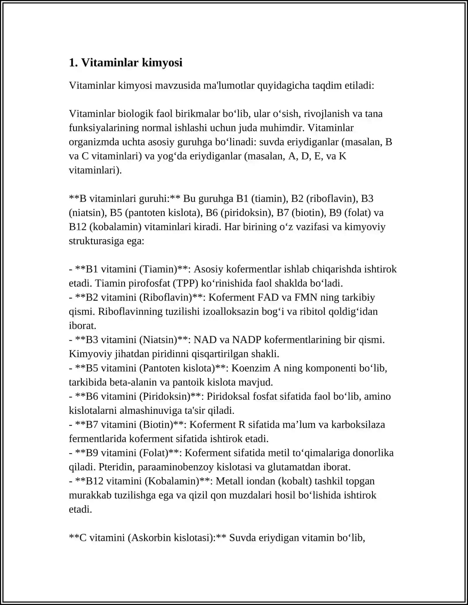 VITAMINLAR ISHLAB CHIQARISH TEXNOLOGIYASI 3
