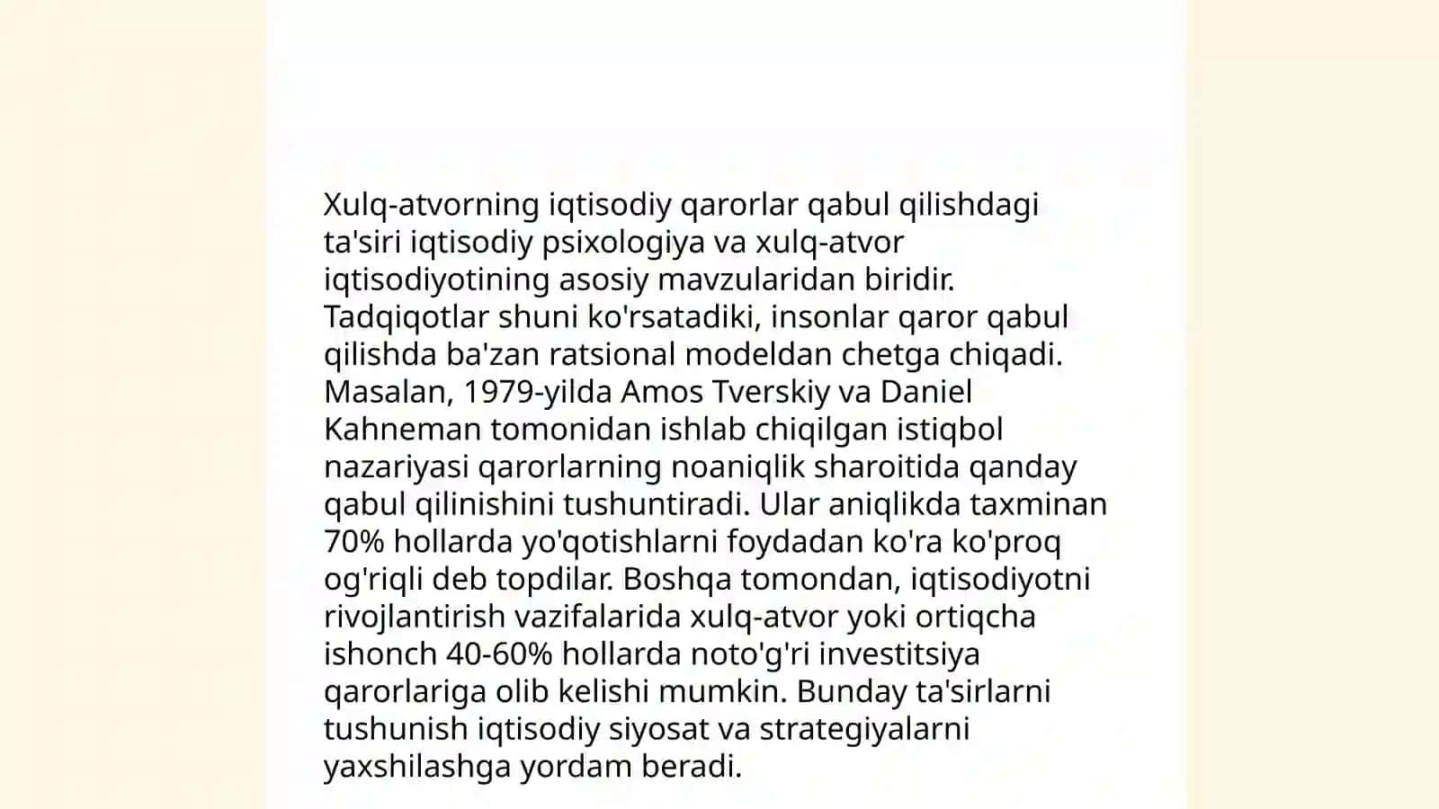 Xulq-atvor va iqtisodiyot 3