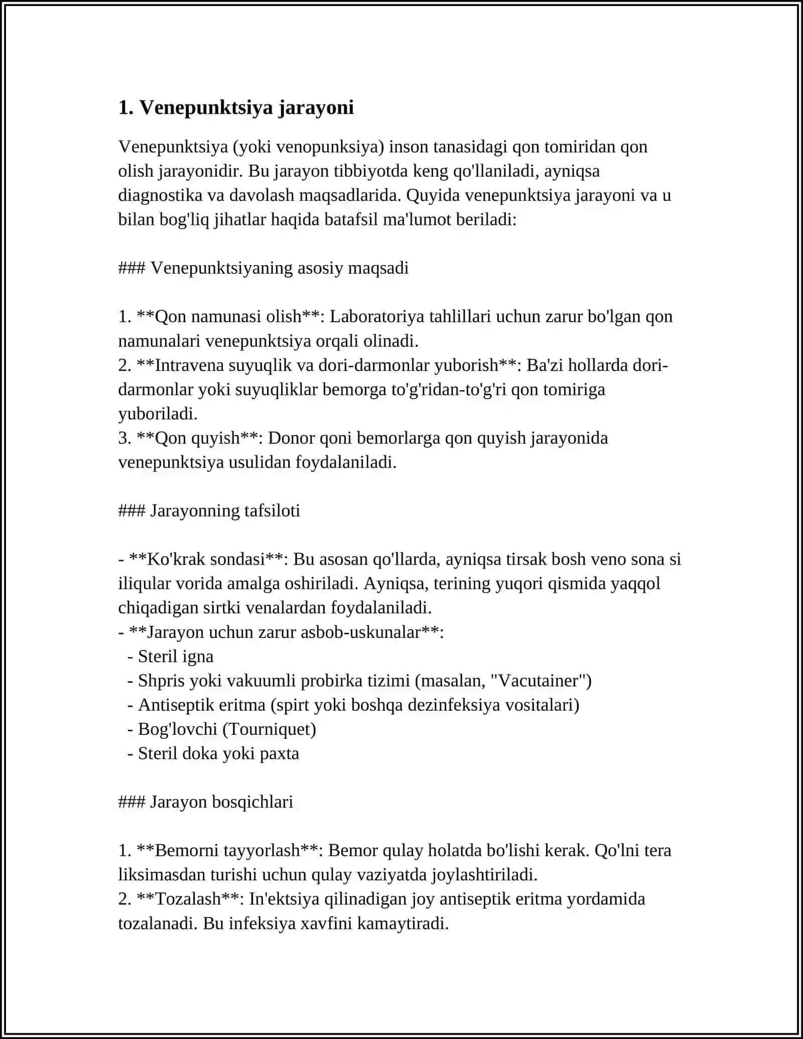 VENEPUNKSIYA VA VENESEKSIYA 3