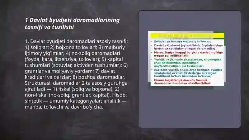 Davlat byudjeti va davlat maqsadli jamğarmalari byudjetlari daromadlarining analitik va sintetik hisobi 3