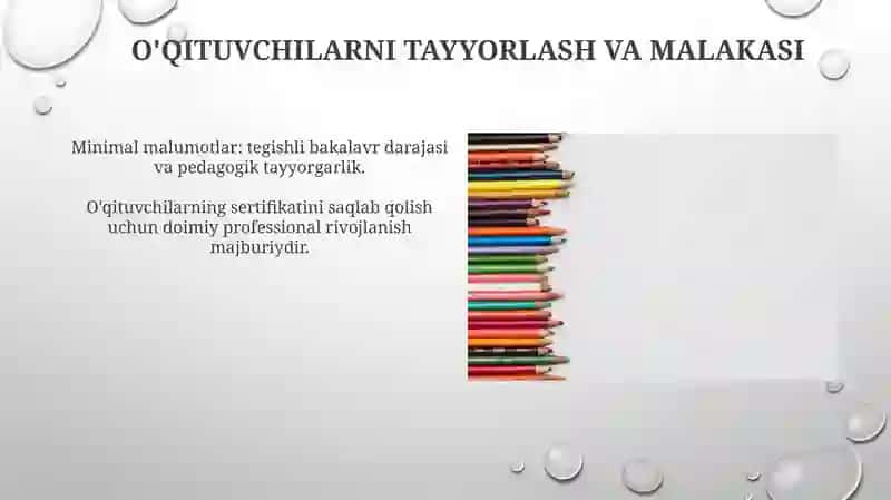 O'qituvchilarni tayyorlash va malakasi 3