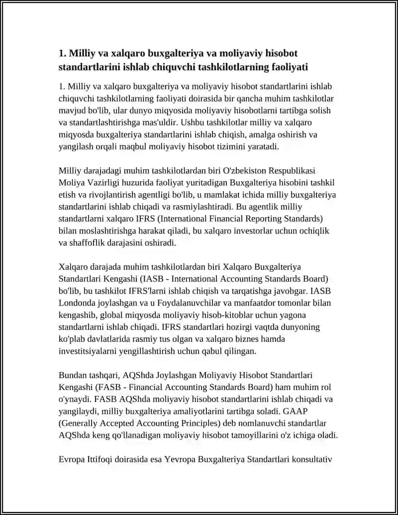 BUXGALTERIYA HISOBI VA AUDITNI TARTIBGA SOLUVCHI MILLIY VA XALQARO PROFESSIONAL TASHKILOTLARNING FAOLIYATI 3