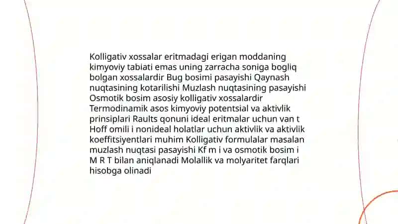 Eritmalarning termodinamik nazariyalari asosida ularning kolligativ xossalarini aniqlash usullari 3