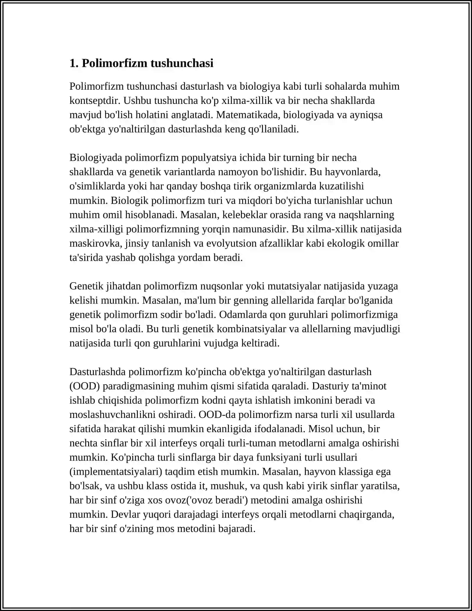 POLIMORFIZM VA VORISLIK 3