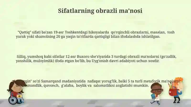 Sifatning maʼno turlari 3