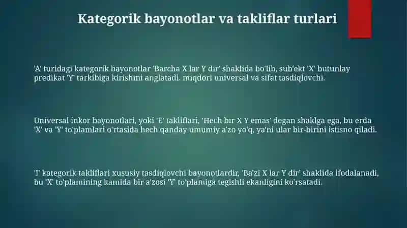 Qatiy hukmlardan xulosa chiqarish 3