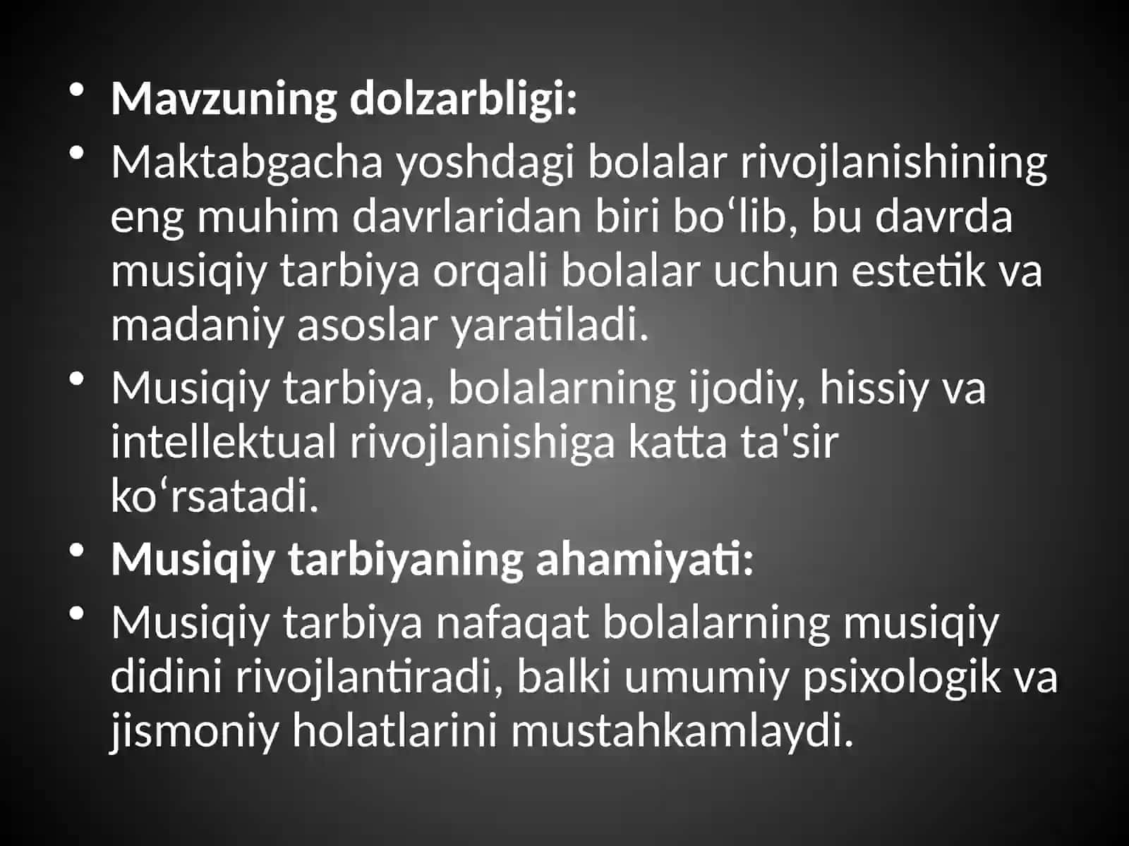Bolalar musiqiy ta'limi metodikasi 3
