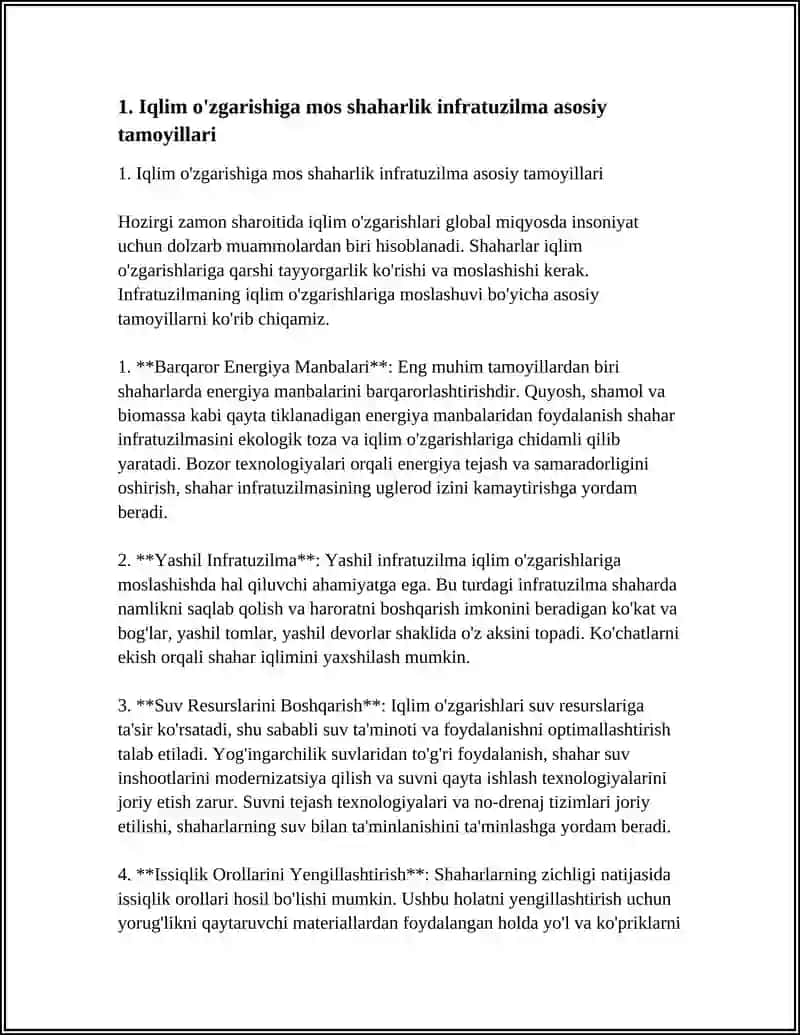 IQLIM O'ZGARISHIGA SHAHAR INFRATUZULMASINI LOYIHALASH 3