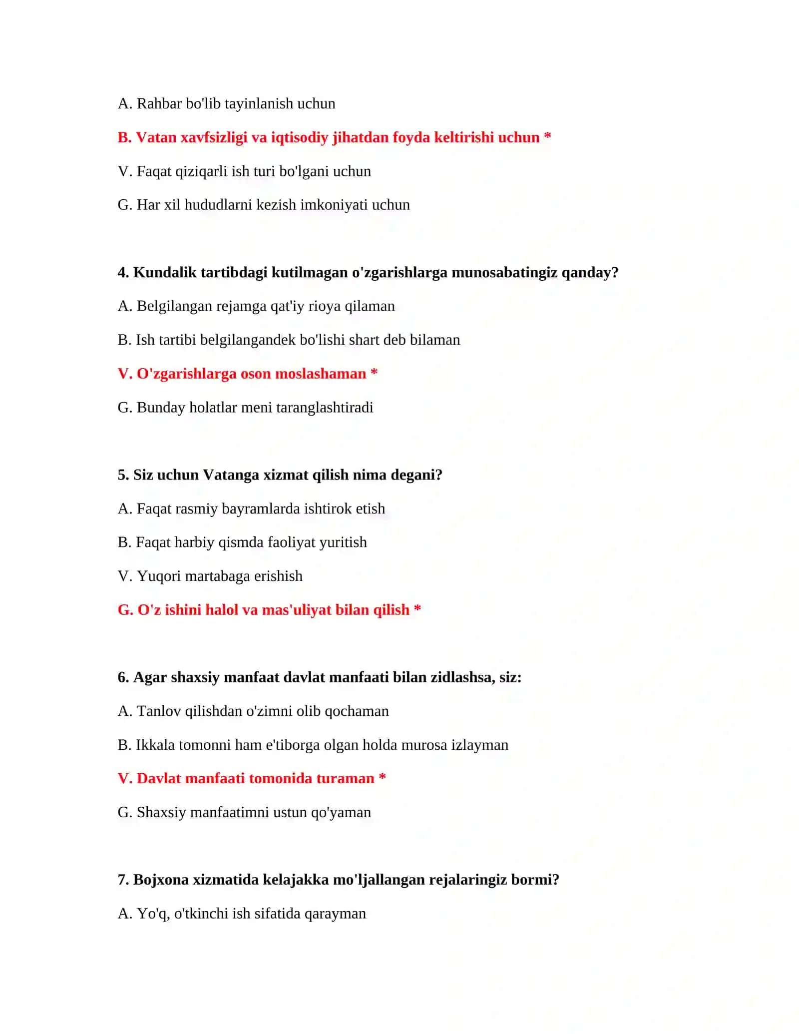 NOMZODLAR UCHUN PSIXOTESTLAR 3