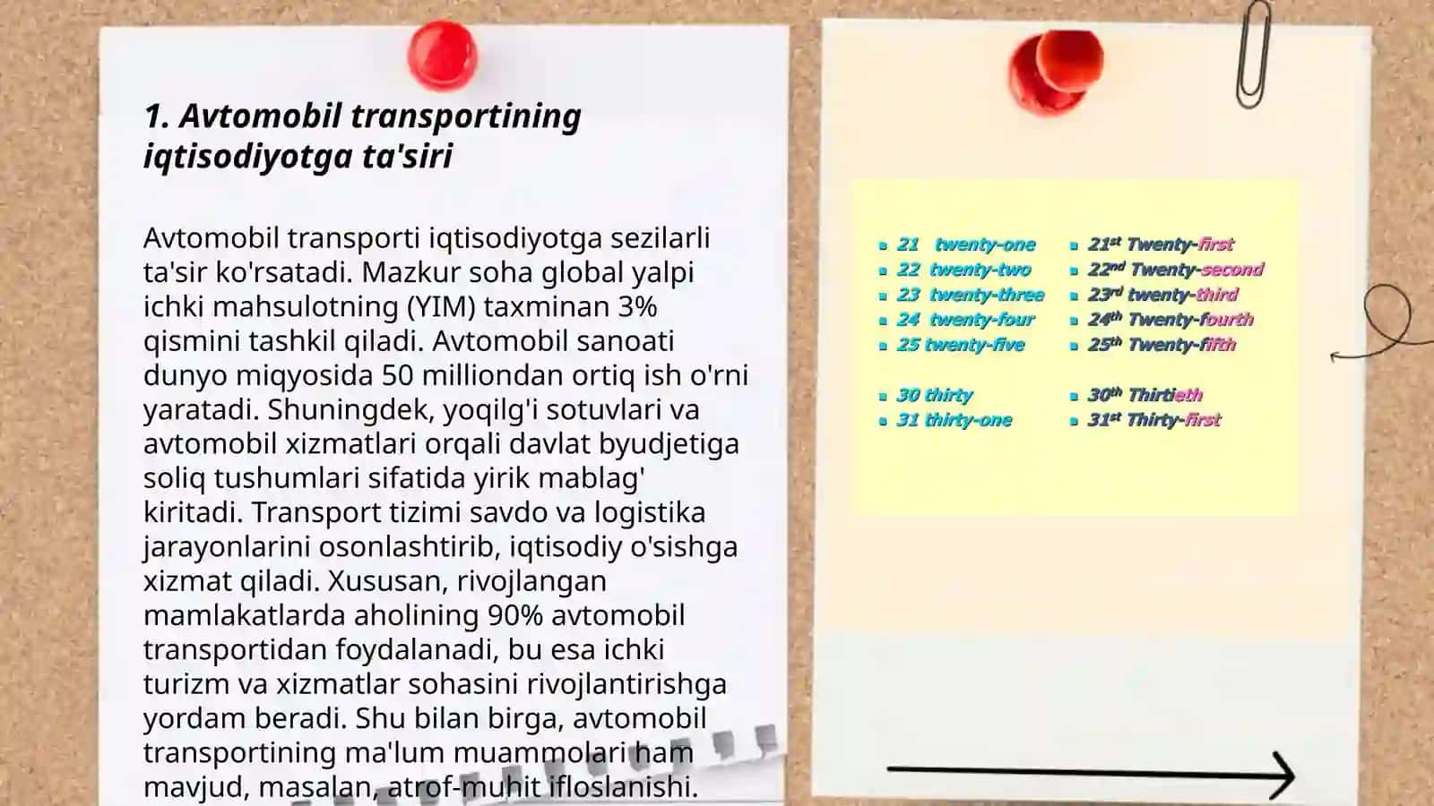 Avtomobil transportining iqtisodni rivojlantirishdagi ahamiyatini oʻrganish 3