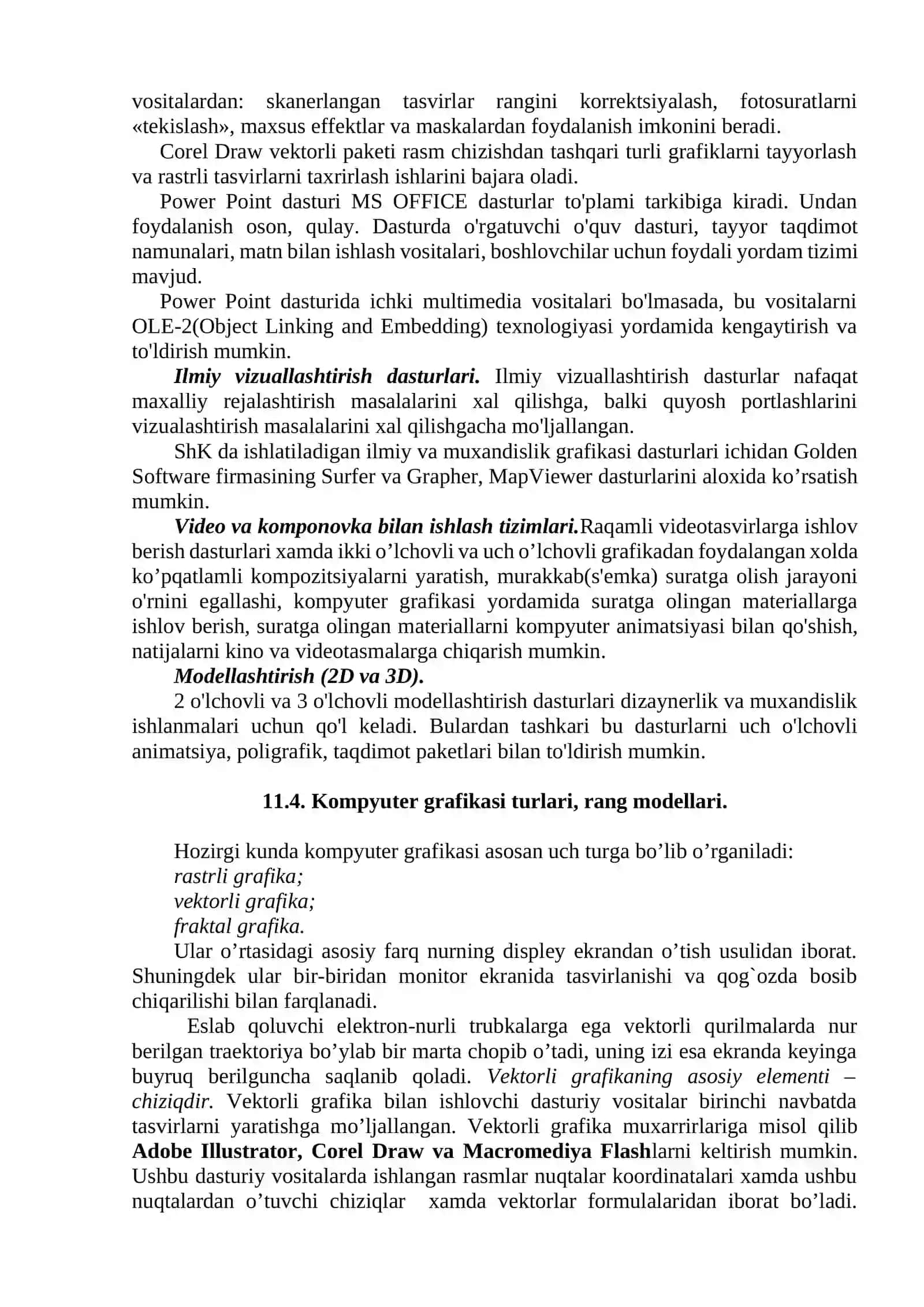 Ma’ruza 11: Grafik dasturlar. Vektorli va rastrli kompyuter grafikasi. Paintdan foydalanish 3