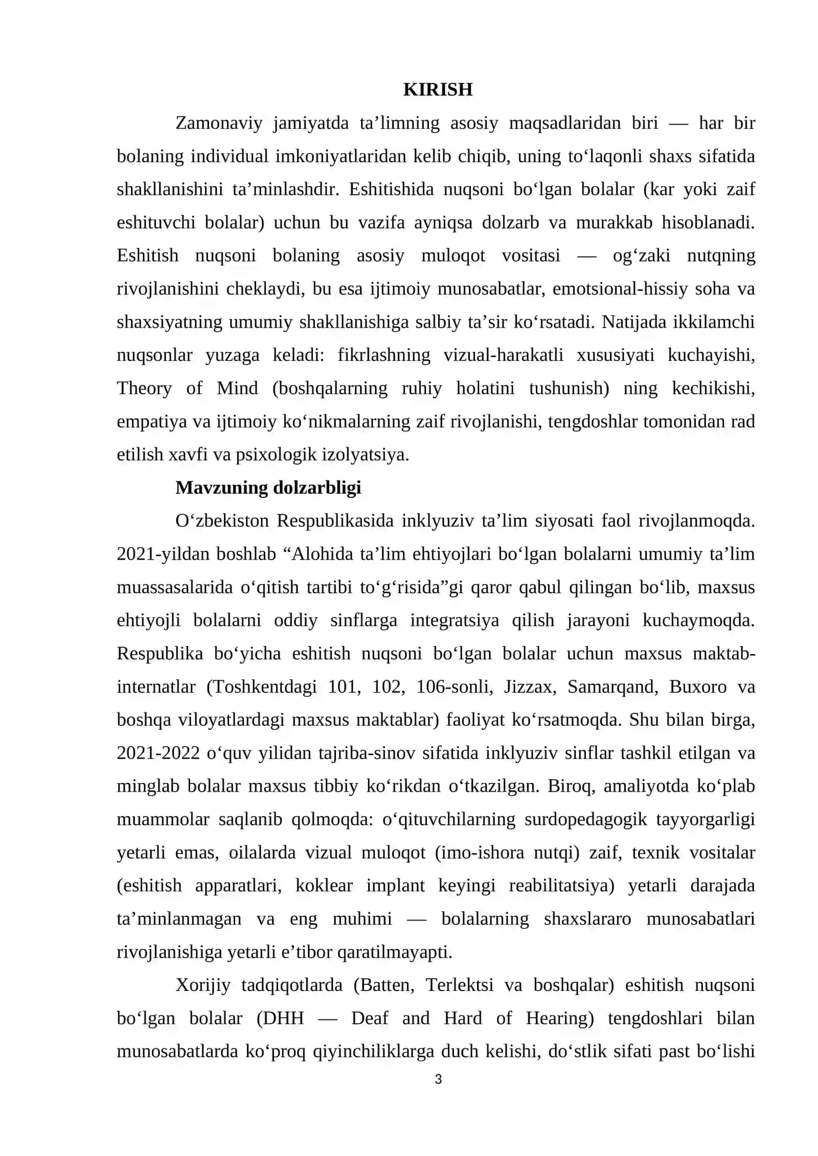 Eshitishida nuqsoni bo‘lgan bolalarda shaxslararo munosabatlami rivojlantirishda shaxslararo munosabatlami rivojlantirish 3