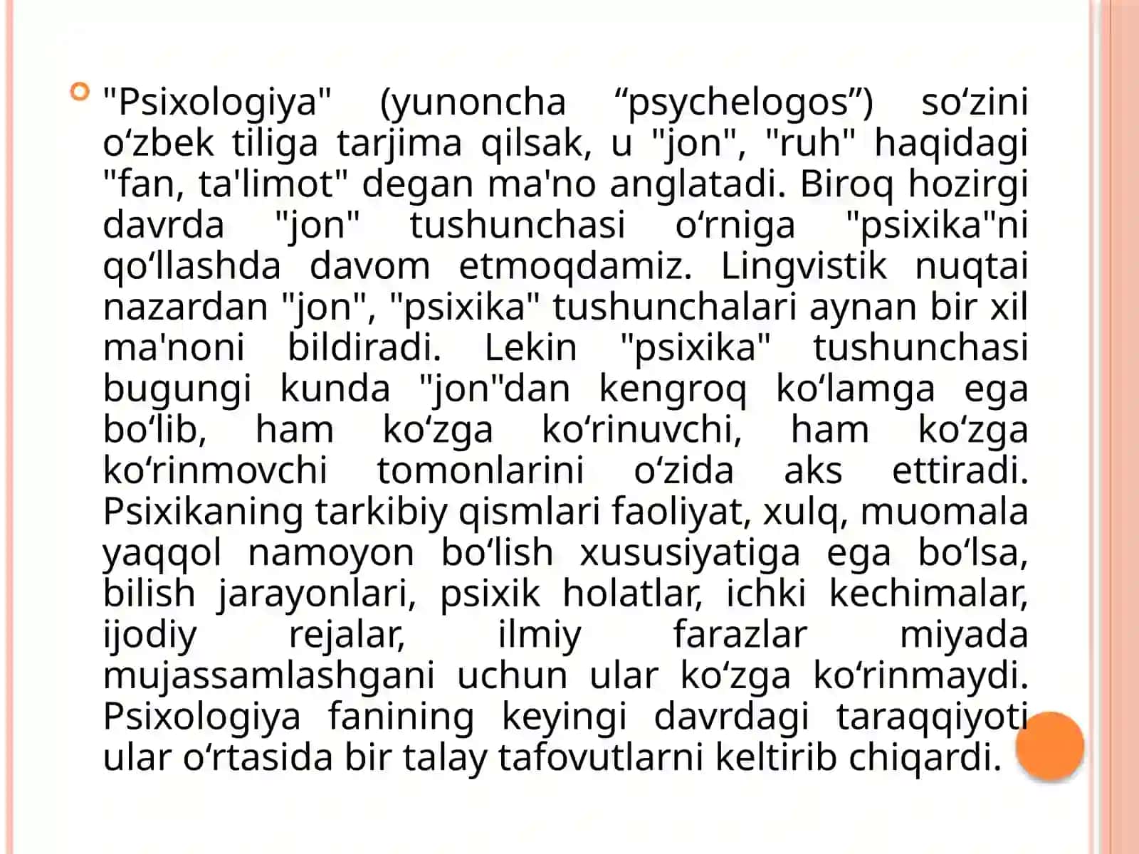 Psixologiya Fanining Predmeti va Rivojlanish Tarixi, Sohalari va Tadqiqot Metodlari 3