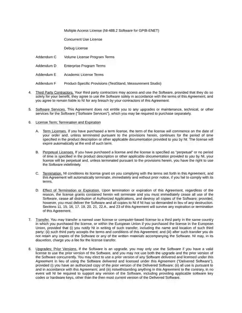 NATIONAL INSTRUMENTS SOFTWARE LICENSE AGREEMENT 3