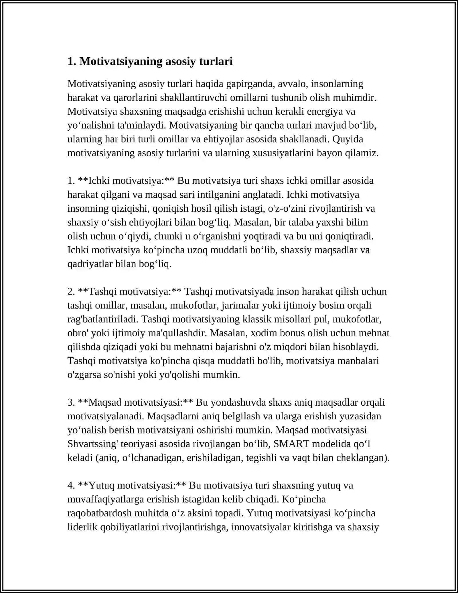 MOTIVATSIYANING ASOSIY TURLARI RIVOJLANISH BOSQICHLARI 3