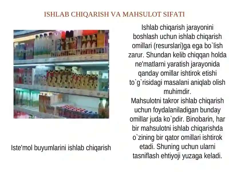 Ishlab chiqarish va mahsulot sifati 3