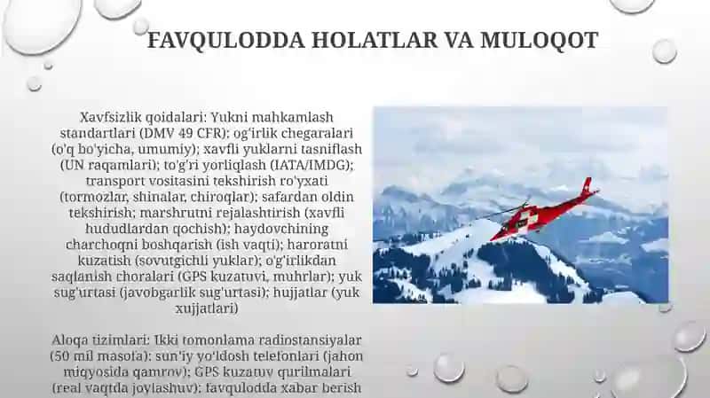 Ta'lim rejasi: Yuklarni tashishga bo'lgan xavfsizlik texnikasi 3