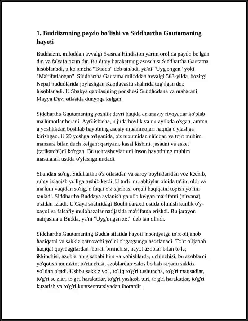 BUDDIZM DINI TARIXI VA ASOSIY GOYALARI 3